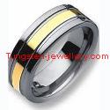 Gold Plated Tungsten Wedding Bands
