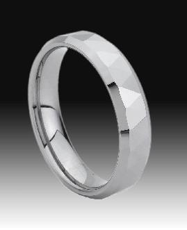 faceted tungsten ring